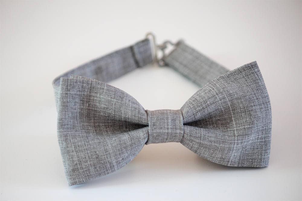 Mens bow tie, gray suiting bow tie, wedding bow tie, groom bow tie, groomsmen bow tie, ringboy bow tie, pageboy outfit, pre-tied bow tie