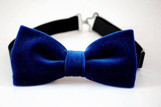 Royal blue velvet bow tie, men's wedding bow tie, groomsmen bow tie, ringbearer bow tie, boy's bow tie, kids bow tie, Christmas bow tie