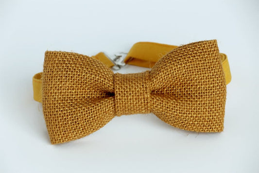 Mustard burlap bow tie, mens bow tie, boys bow tie, rustic wedding bow tie, fall outfit, family pictures outfit, toddler boy bowtie