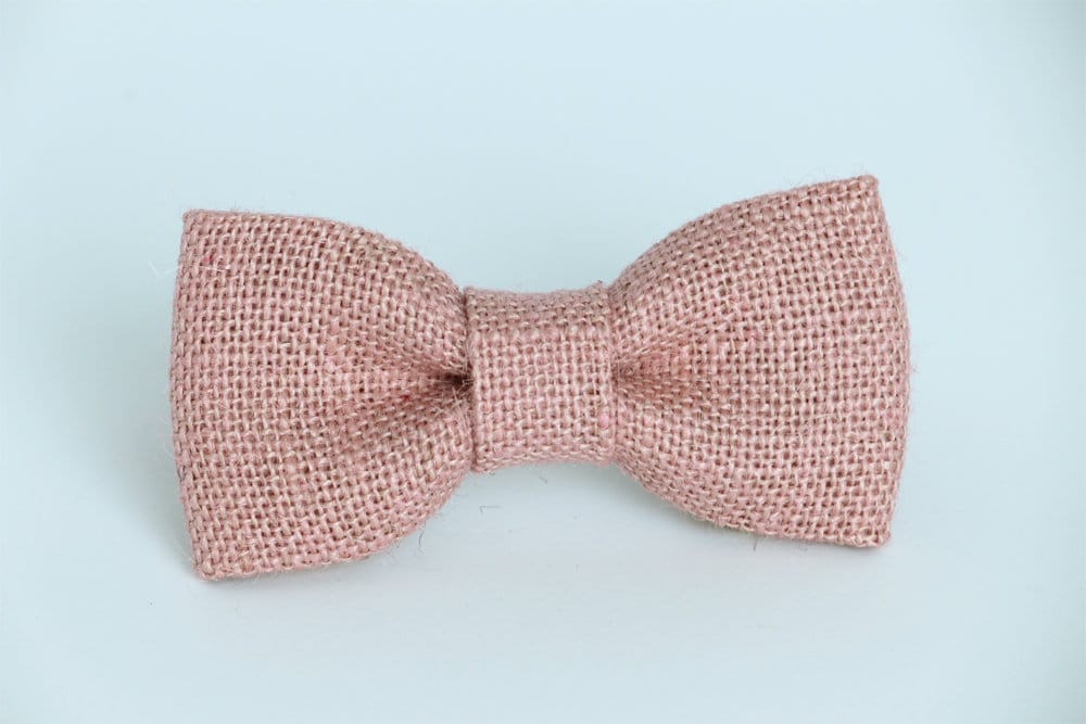 Dusty pink bow tie, burlap bow tie, blush pink burlap bow tie, rustic wedding bow tie, groomsmen bow tie, ringboy bow tie, grooms bow ties