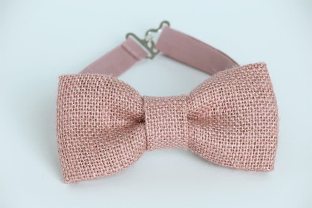 Dusty pink bow tie, burlap bow tie, blush pink burlap bow tie, rustic wedding bow tie, groomsmen bow tie, ringboy bow tie, grooms bow ties