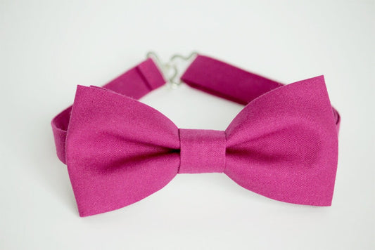 Magenta Bow Tie, Fuchsia Mens Bow Tie, Solid Satin Bow Tie, Bow Tie for Wedding, Plain Bowtie, Baby Boy Bow Tie, Kid bowtie, Bow Tie for Men