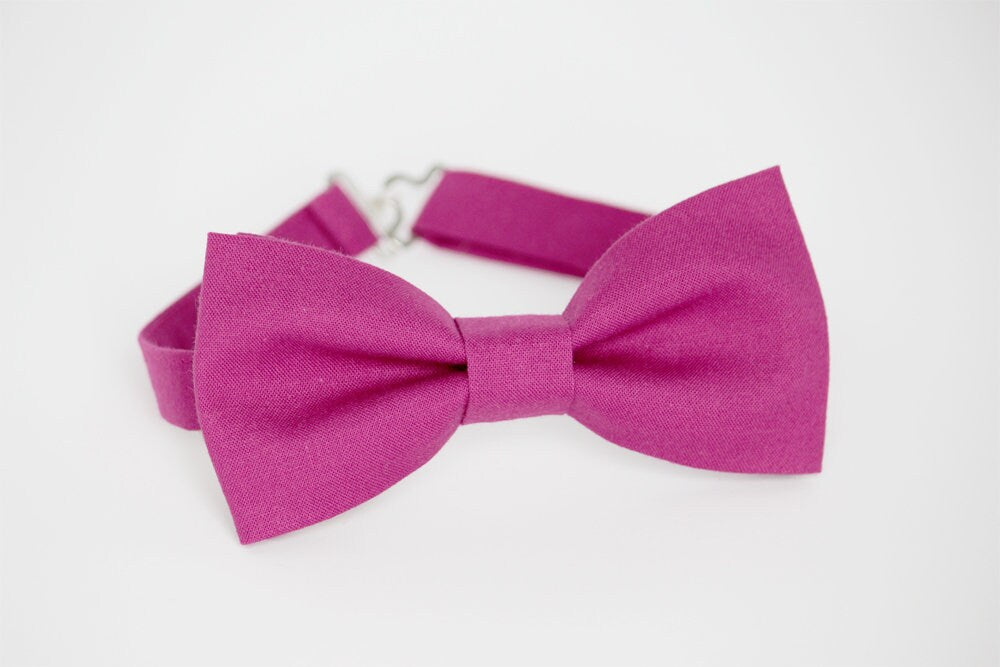 Magenta Bow Tie, Fuchsia Mens Bow Tie, Solid Satin Bow Tie, Bow Tie for Wedding, Plain Bowtie, Baby Boy Bow Tie, Kid bowtie, Bow Tie for Men