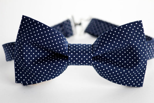 Navy polka dot bow tie, baby boy bow tie, mens bow tie, bow ties for boys, photoshoot bow tie, wedding bow tie, groomsmen bow tie