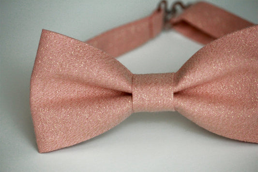 Rose gold bow tie, wedding bowties, mens bow tie,grooms bow tie, ringboy bowtie, ring bearer, metallic rose gold, peachy pink bow tie,