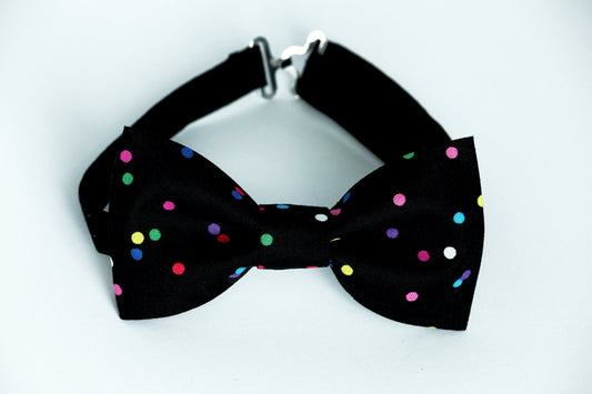 Black bow tie, confetti dots bow tie, party bow tie, kids, boys bow tie, birthday party, confetti bow tie, mens bow tie, cake smash outfit