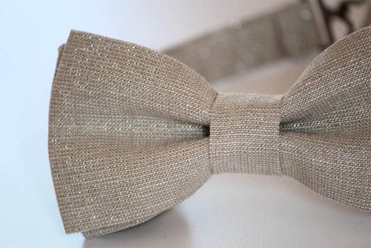 Gray linen bow tie, gray metalic linen mens bow tie, wedding bowtie, groomsmen bow tie, groom bow tie, fall bow tie, grey bow tie, sparkle