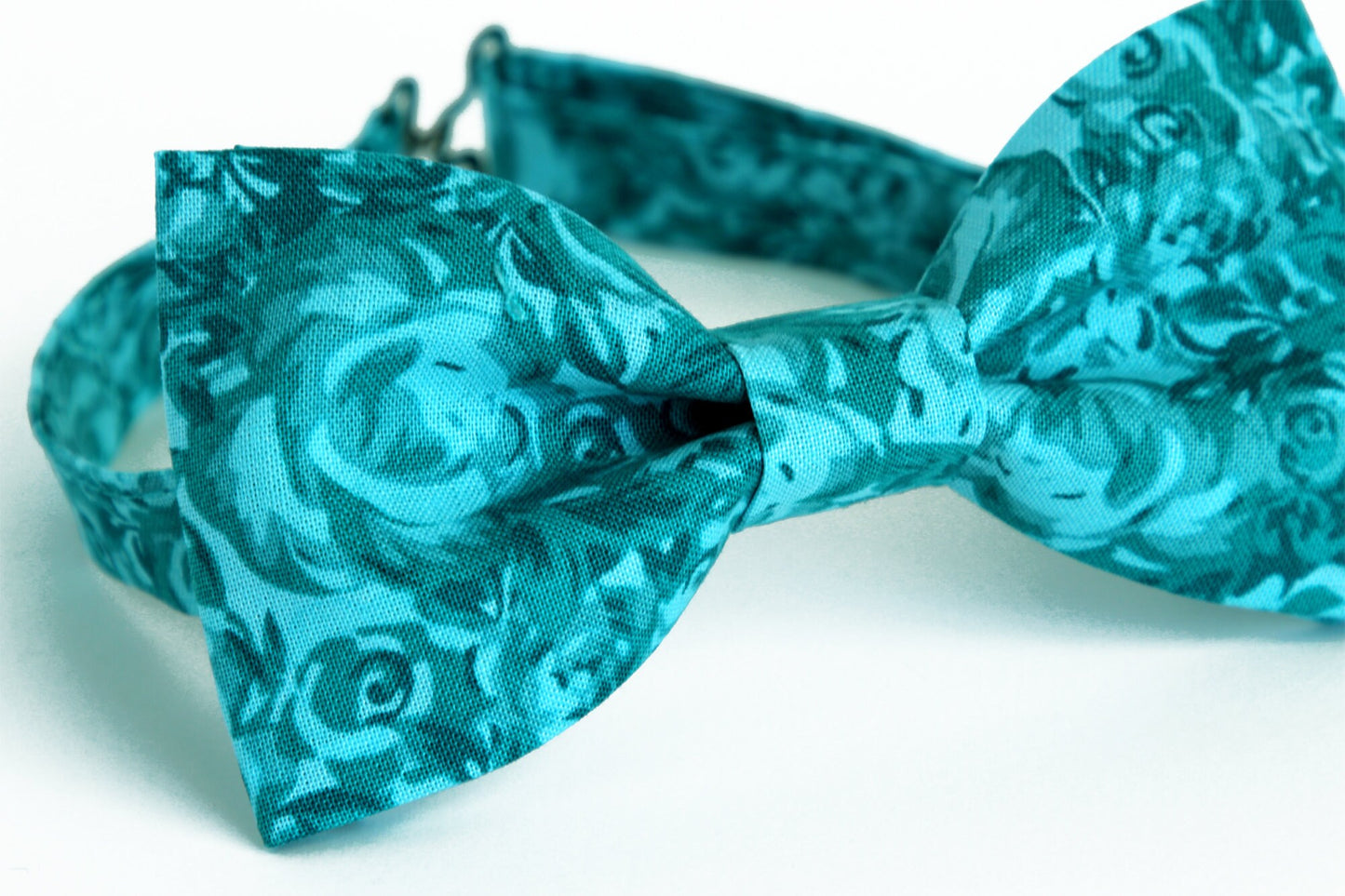 Turquoise floral bow tie, mens blue floral bow tie, wedding bow tie, teal bow tie, blue bow tie, grooms, ring boy, ringbeare, boys bow tie