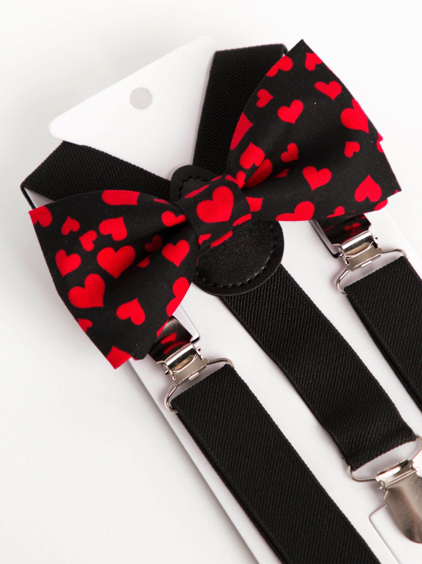 Black with red hearts bow tie, Valentine's Day bow tie, love bow tie, hearts bowtie, boys bow tie, mens bow tie, kids bow tie, black red bow