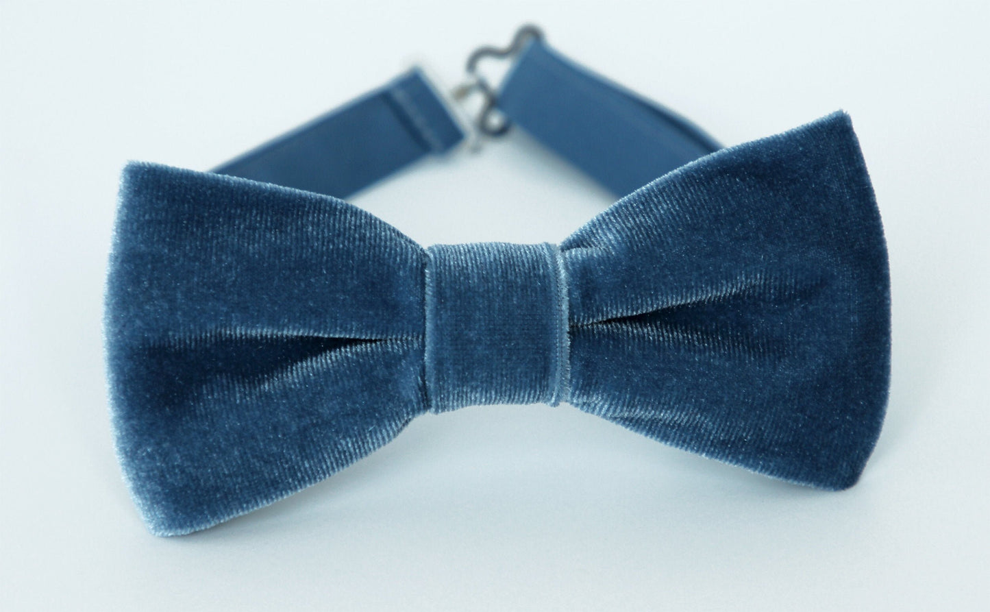 Dusty blue velvet bow tie, wedding bow tie, mens bow tie, grooms groomsmen bow tie, blue velvet bow tie, smoky blue bow tie, ring boy bowtie