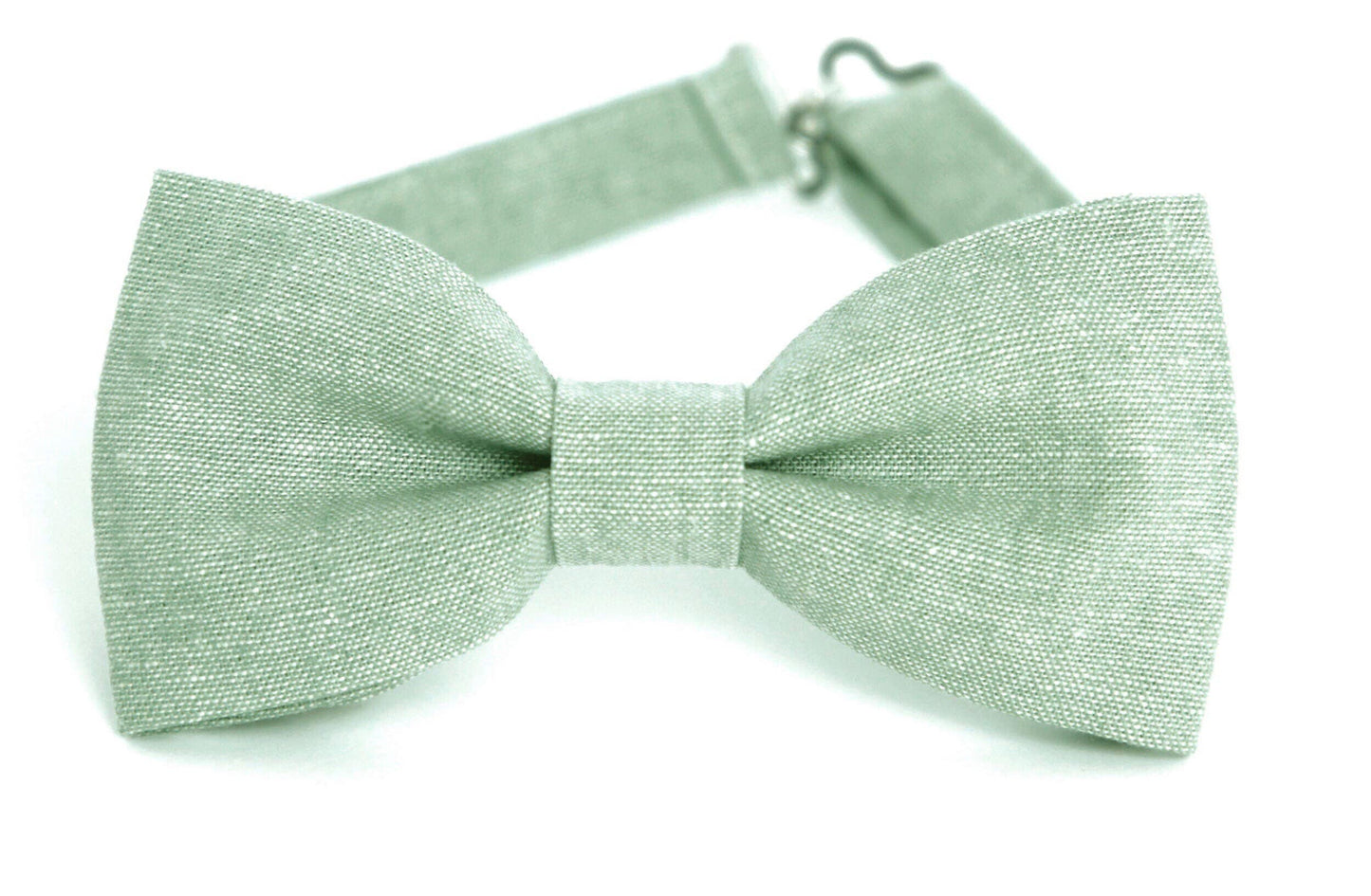 Dusty sage linen bow tie, seafoam linen bowtie, wedding bow tie, mens bow tie, boys bow tie, green bow tie, sage bow tie, grooms