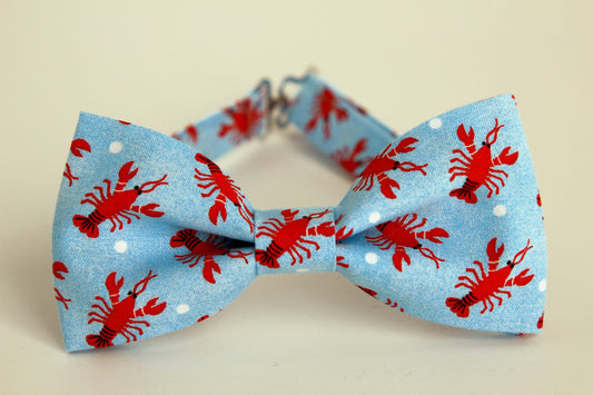 Lobsters bow tie, blue bow tie, vacation bow tie, sea bowtie, mens boys bow tie, summer bow tie, red lobsters bow tie, nautical bow tie