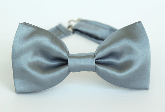 Dusty blue satin bow tie, mens wedding dusty blue bow tie, ring bearer dusty blue bow tie, boys bowtie, grooms groomsmen blue bow tie