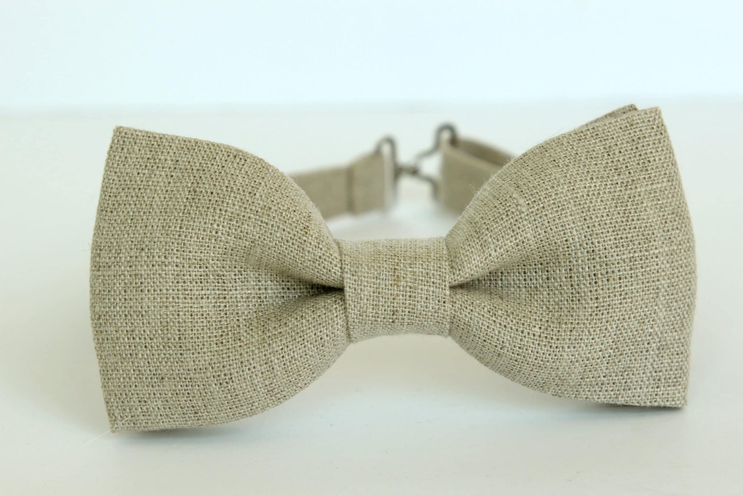 Natural linen bow tie, rustic wedding, groom linen bow tie, beige bow tie, mens linen bowtie, pocket square. boys linen bow tie, ring bearer