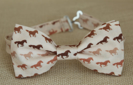 Horses bow tie, mens bow tie with horses, derby bow tie, horse racing bowtie, boys kids derby bow tie