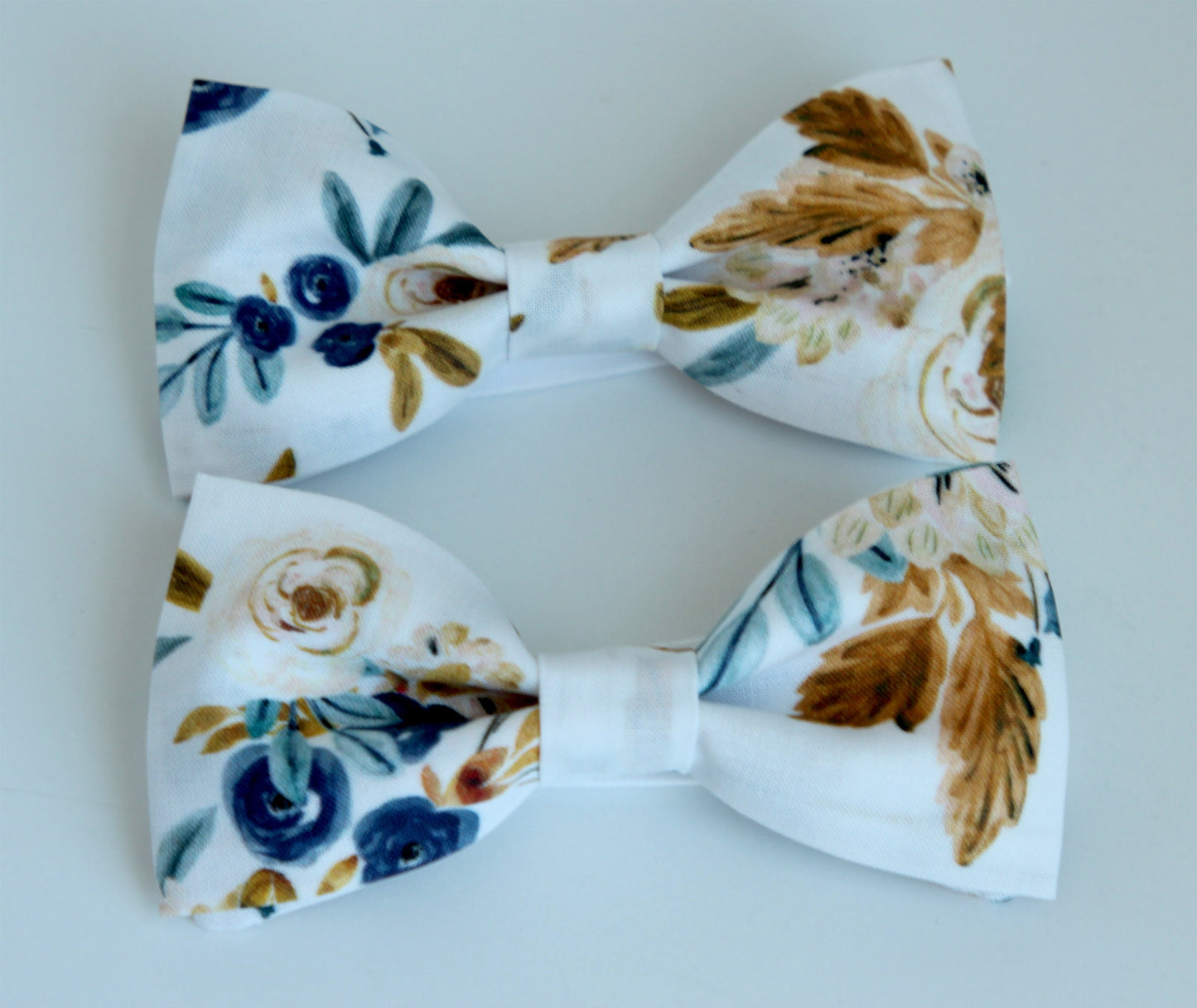 Blue and mustard floral bow tie, mens wedding floral bow tie, rustic wedding bow tie, boys kids bowtie with flowers, pocket square