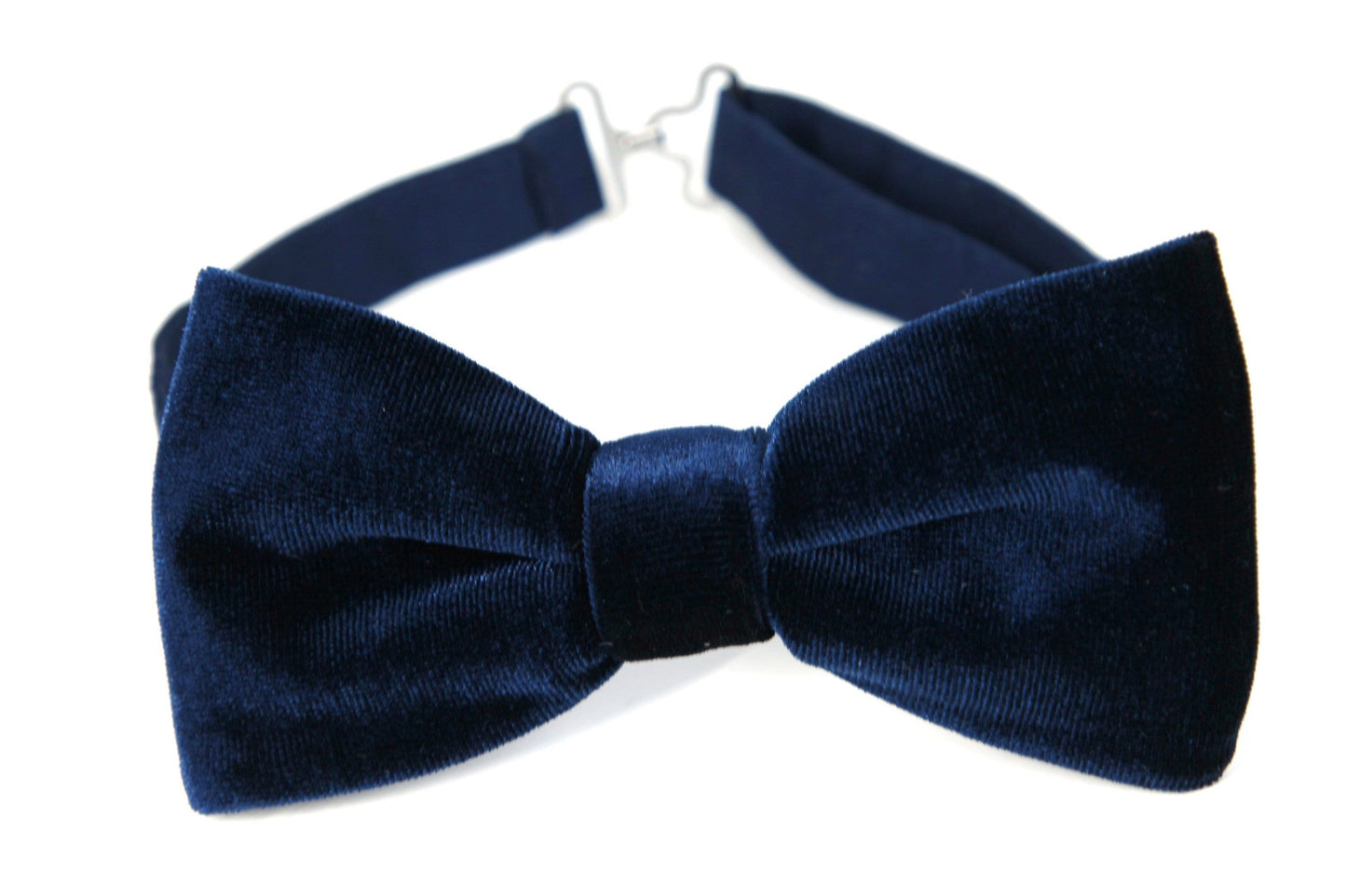 Navy blue velvet bow tie, navy mens bowtie, wedding blue bow tie, gift for him, grooms groomsmen navy bow tie, ring bearer boys bow tie