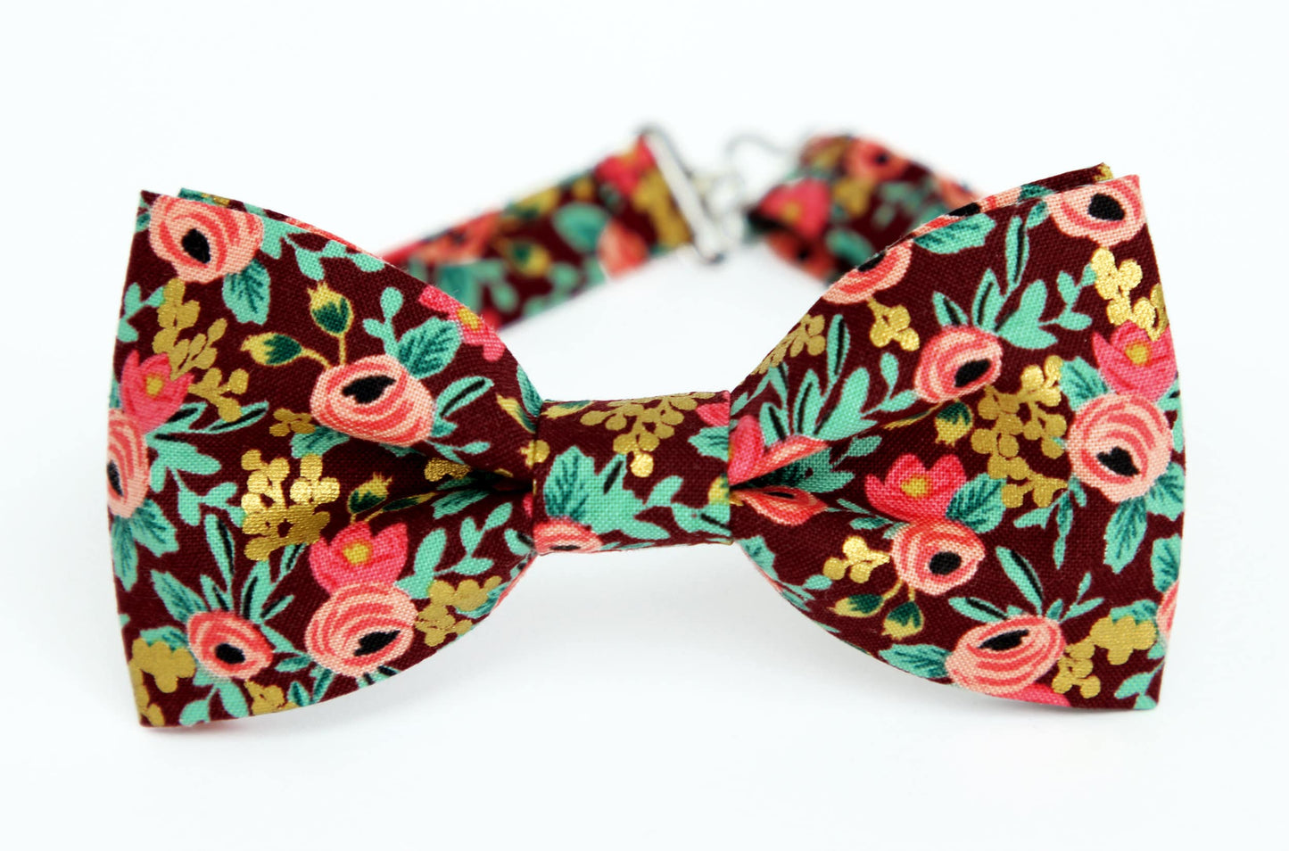 Burgundy roses metallic bow tie, mens burgundy floral bowtie, kids boys bow tie, burgundy with pink blush roses bow tie, wedding bow tie