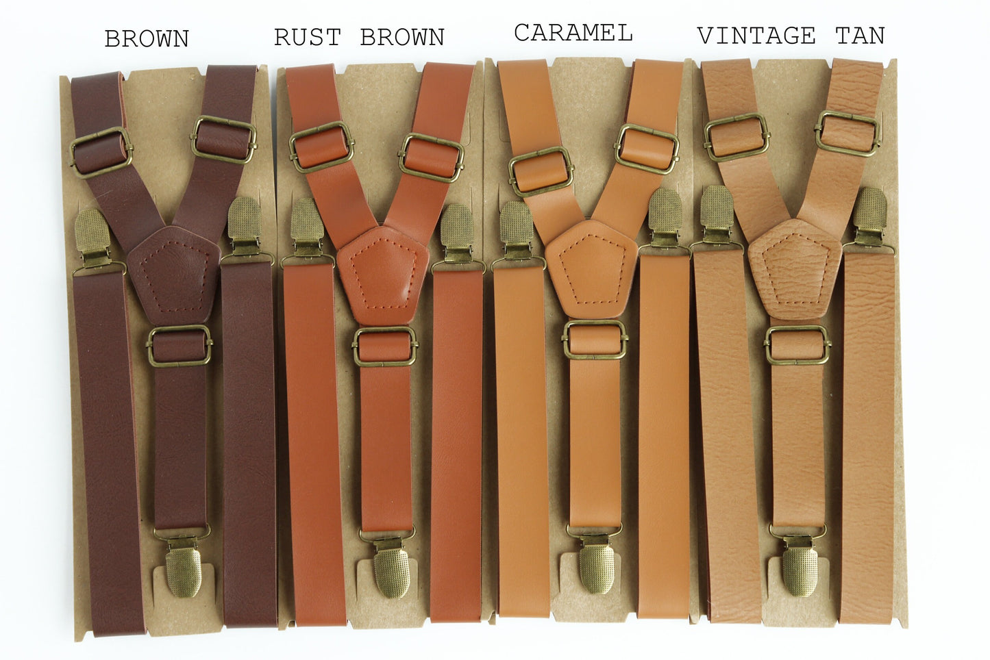 Faux leather suspenders for men and boys, rustic wedding suspenders, brown leather suspenders, vintage leather suspenders