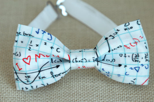 Math bow tie, math teacher bowtie, mathematics bow tie, boys math bow tie, teacher gift, graduation gift