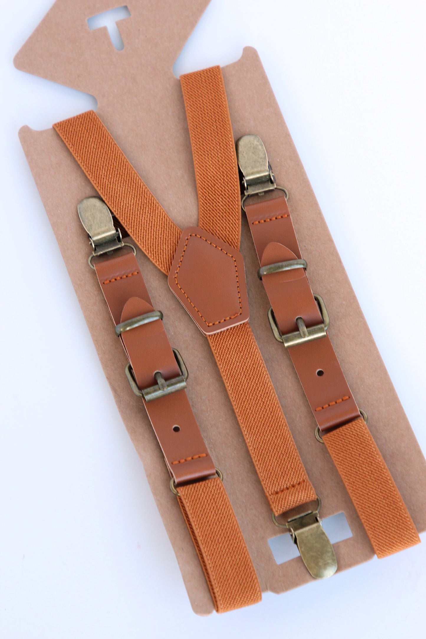 Cognac brown suspenders for men, rustic wedding suspenders, groomsmen faux leather suspenders, men vintage suspenders