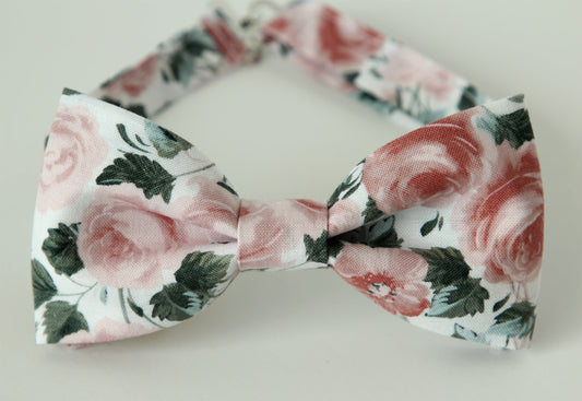 Dusty rose floral bow tie, blush floral bow tie, men wedding grooms bowtie, kids boys bow tie, wedding outfit bow tie